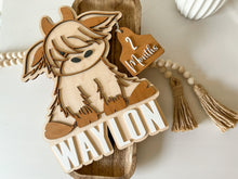 Load image into Gallery viewer, Highland cow birth stat