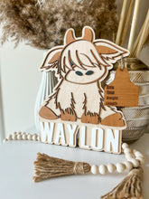 Load image into Gallery viewer, Highland cow birth stat