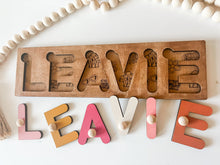 Load image into Gallery viewer, Name puzzle stained (peg &amp; slots)
