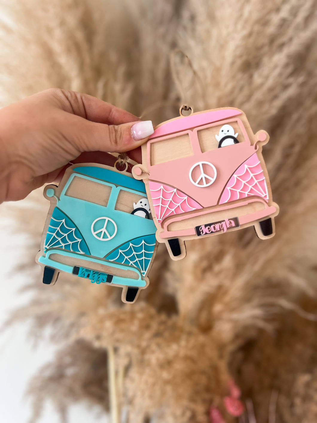 Groovy bus ghost basket tag