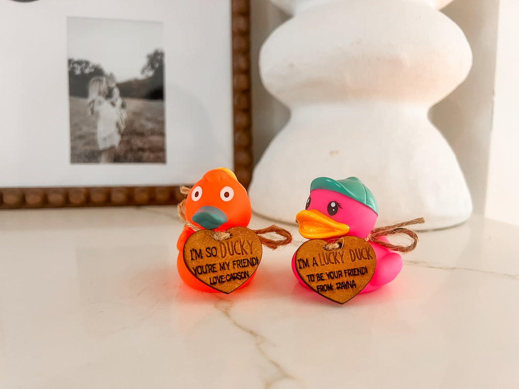 Rubber ducky valentine favor