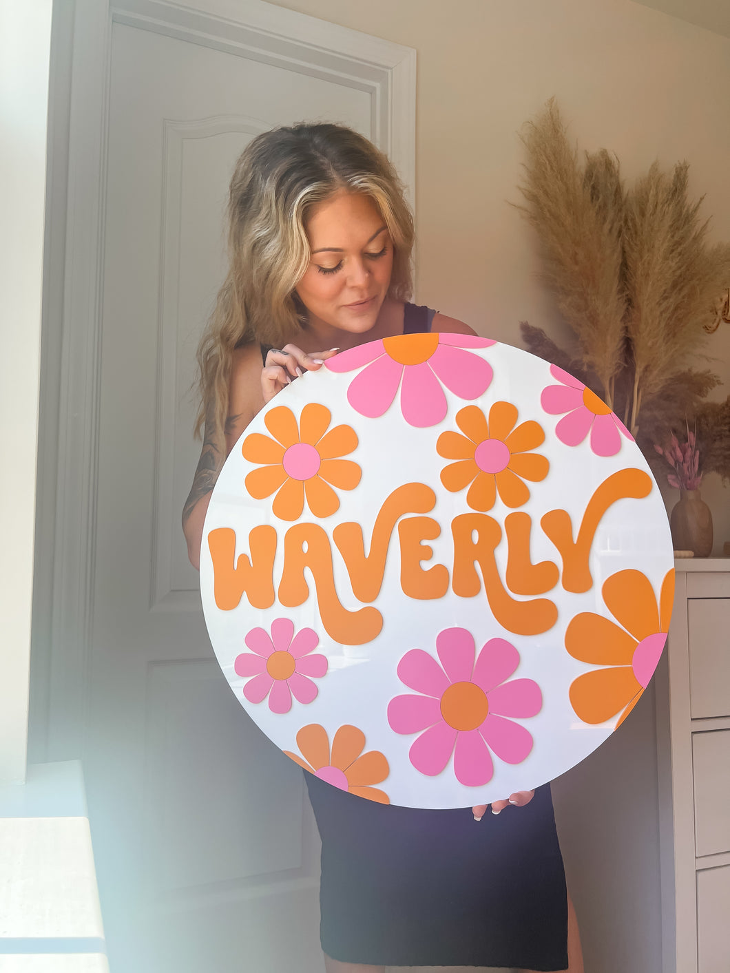 24” floral name sign