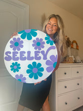 Load image into Gallery viewer, 24” floral name sign
